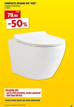 Hubo COMPACTE OPHANG WC “ECO” aanbieding