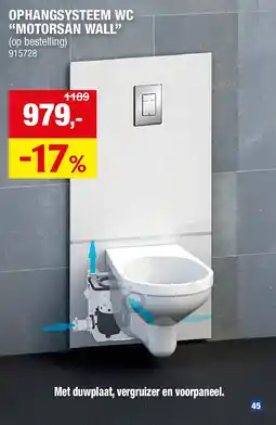 Hubo OPHANGSYSTEEM WC “MOTORSAN WALL” aanbieding