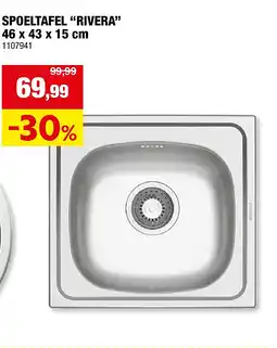Hubo SPOELTAFEL “RIVERA” 46 x 43 x 15 cm aanbieding