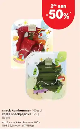 Spar Express snack komkommer of zoete snackpaprika aanbieding