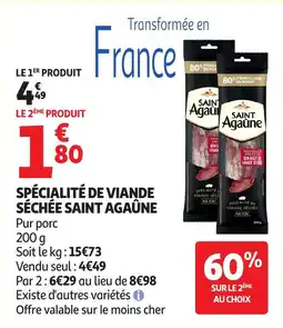 Auchan Spécialité de viande séchée saint agaûne aanbieding