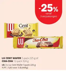 Spar Express Lu Cent Wafer of Cha-Cha aanbieding