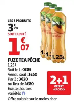 Auchan Fuze tea pêche aanbieding