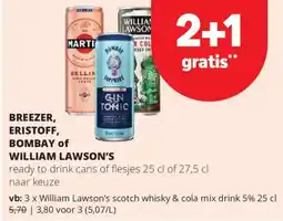 Spar Express Breezer, eristoff, bombay of william lawson's aanbieding
