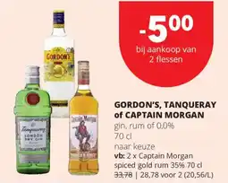 Spar Express Gordon's, tanqueray of captain morgan aanbieding