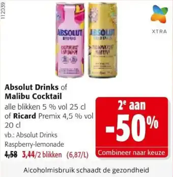 Absolut Drinks of Malibu Cocktail