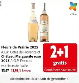 Colruyt Fleurs de prairie 2025 a.o.p. côtes de provence of château marguerite rosé 2025 a.o.p. fronton aanbieding