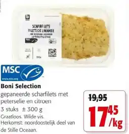 Colruyt Boni selection gepaneerde scharfilets met peterselie en citroen aanbieding