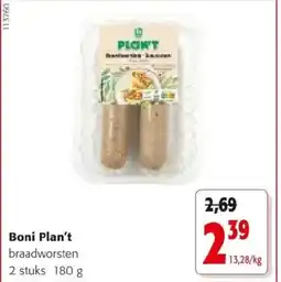 Colruyt Boni Plan't braadworsten aanbieding