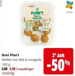 Colruyt Boni plan't falafels met feta & courgette aanbieding