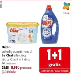 Colruyt Dixan volledig assortiment of le chat aanbieding