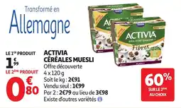 Auchan Activia céréales muesli aanbieding