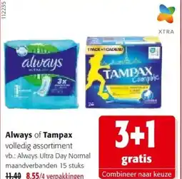 Colruyt Always of Tampax aanbieding