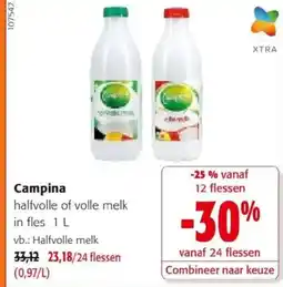 Colruyt Campina halfvolle of volle melk aanbieding