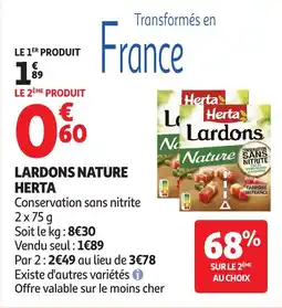 Auchan Lardons Nature Herta aanbieding