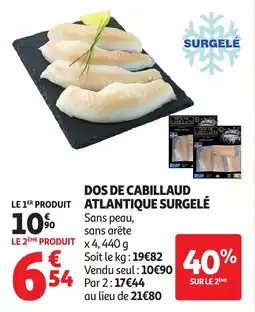 Auchan Dos De Cabillaud Atlantique Surgelé aanbieding