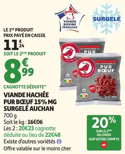 Auchan Viande Hachée Pur Bœuf aanbieding