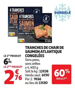 Auchan Tranches De Chair De Saumon Atlantique Congelees aanbieding
