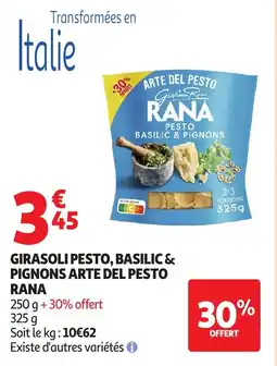 Auchan Girasoli Pesto, Basilic & Pignons Arte Del Pesto aanbieding