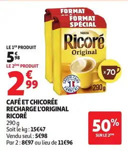 Auchan Café Et Chicorée Recharge L'original Ricoré aanbieding