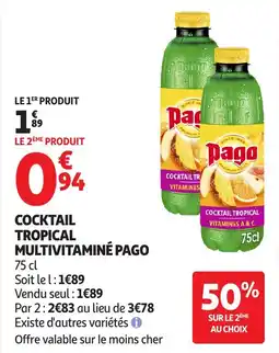 Auchan Cocktail Tropical Multivitaminé Pago aanbieding
