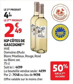 Auchan Igp Côtes De Gascogne Hve Domaine D'aula aanbieding