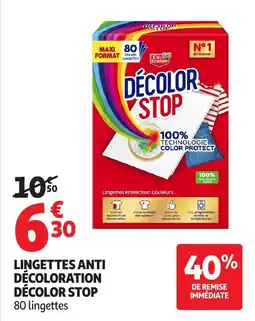Auchan Lingettes Anti Décoloration Décolor Stop aanbieding