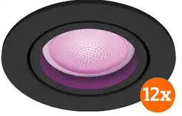 Coolblue Philips Hue Centura inbouwspot White and Color - rond - Zwart - 12-pack aanbieding