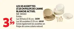 Auchan Assiettes pulpe de canne blanche actuel aanbieding