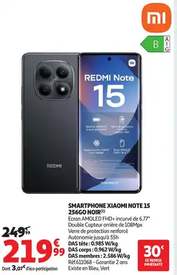Auchan Smartphone Xiaomi Note 15 256Go Noir aanbieding