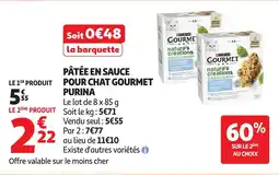 Auchan Pâtée En Sauce Pour Chat Gourmet Purina aanbieding