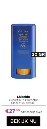 ICI PARIS XL Shiseido Expert Sun Protector Clear stick spf50+ aanbieding