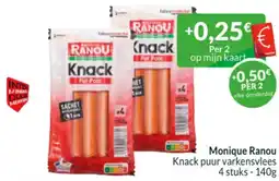 Intermarché Monique Ranou Knack puur varkensvlees aanbieding