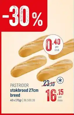 Horeca totaal Pastridor stokbrood breed aanbieding