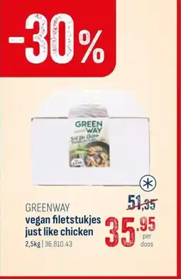 Horeca totaal Greenway vegan filetstukjes just like chicken aanbieding