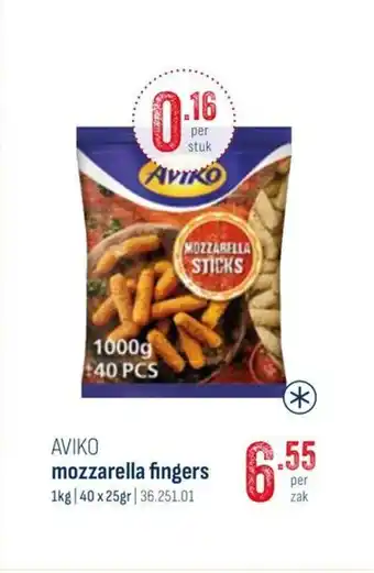 Horeca totaal Aviko mozzarella fingers aanbieding