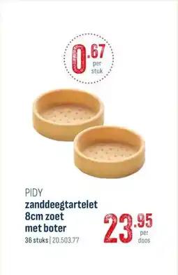 Horeca totaal Pidy zanddeegtartelet zoet met boter aanbieding