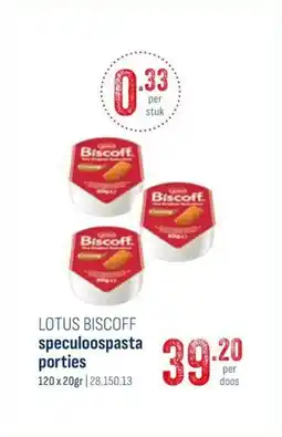 Horeca totaal Lotus biscoff speculoospasta porties aanbieding