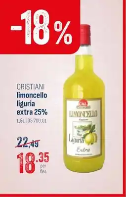 Horeca totaal Cristiani limoncello liguria extra 25% aanbieding