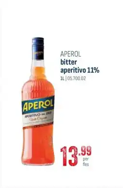 Horeca totaal Aperol bitter aperitivo 11% aanbieding