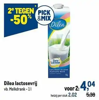 Makro Dilea lactosevrij melkdrank aanbieding