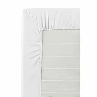 Leen Bakker Hoeslaken topdekmatras percale katoen - wit - 180x200 cm - Leen Bakker aanbieding