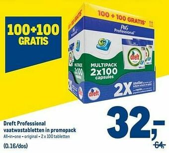 Makro Dreft professional vaatwastabletten aanbieding