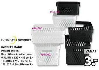 Jysk Infinity mand aanbieding