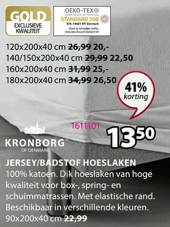 Jysk Jersey-badstof hoeslaken aanbieding