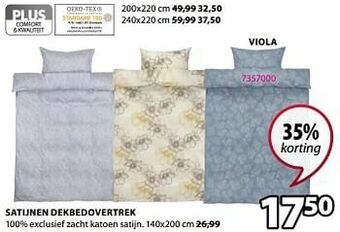 Jysk Satijnen dekbedovertrek viola aanbieding