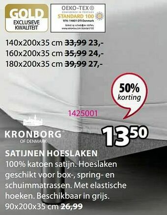 Jysk Satijnen hoeslaken aanbieding