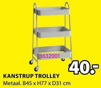Jysk Kanstrup trolley aanbieding