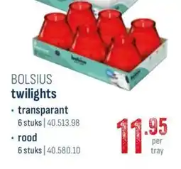 Horeca totaal Bolsius twilights rood aanbieding