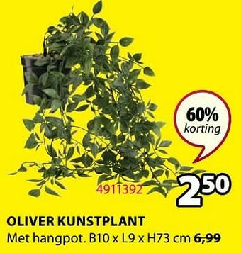 Jysk Oliver kunstplant aanbieding